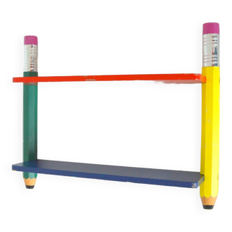 Small pencil wall shelf Pierre Sala clairefontaine collection 1980