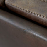 Canapé 2 places vintage moderne en cuir marron 3330 par Arne Vodder pour Fritz Hansen