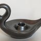 Matt black ceramic cellar rat candle holder 50s
