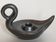 Matt black ceramic cellar rat candle holder 50s
