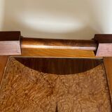 Plateau marqueterie en bois vintage - art déco