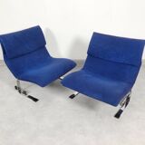 Chaises Saporiti Onda - daim bleu