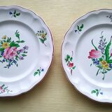 Pair of flat plates in Lunéville earthenware KG Model "Réverbère"