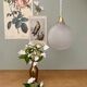 Vintage globe pendant lamp in ridged frosted glass