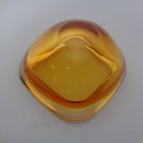 Amber Murano Glass Bowl, Italy, 1960s