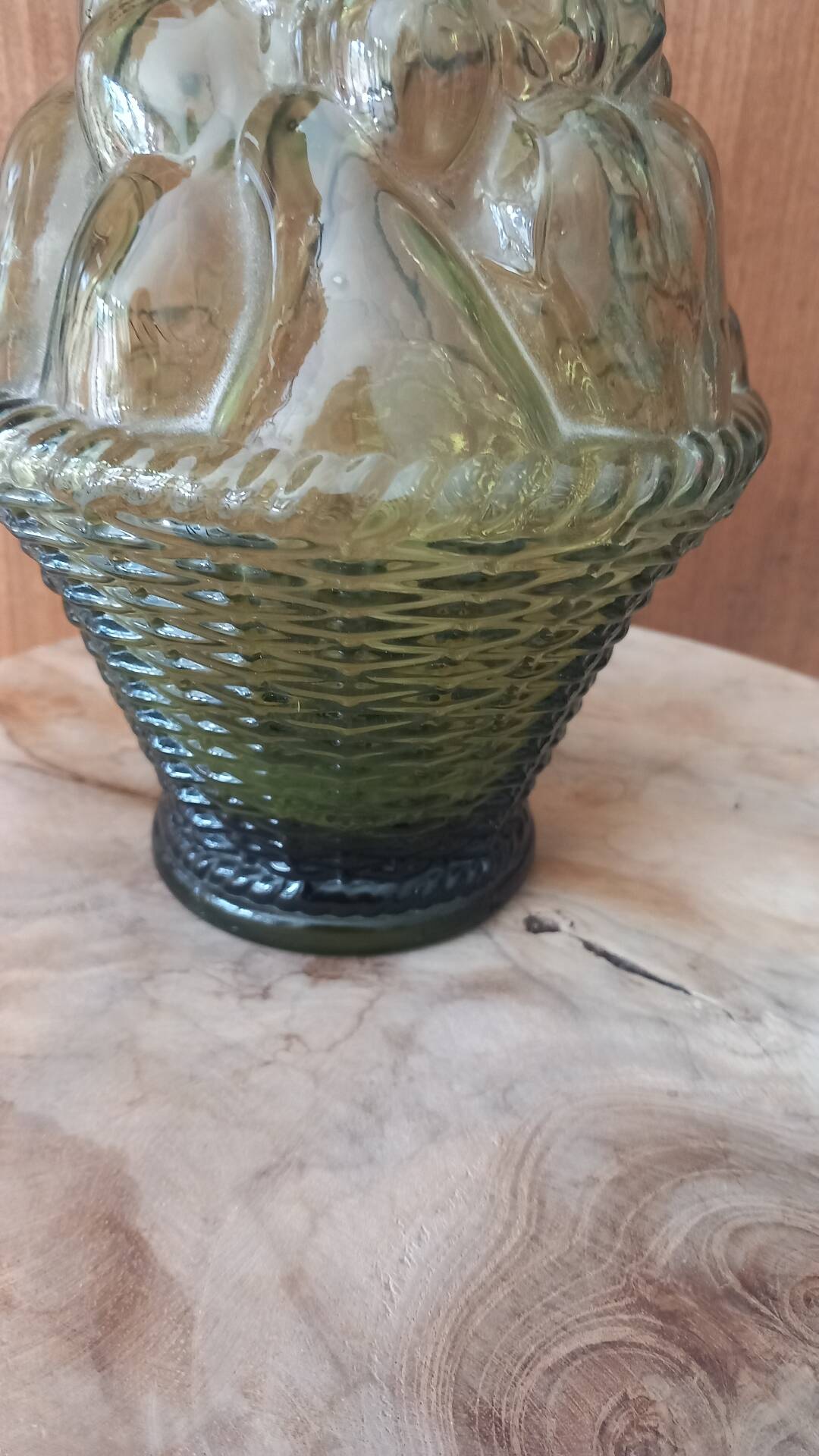 Italian carafe genius glass bottle from Empoli 60s 70s.