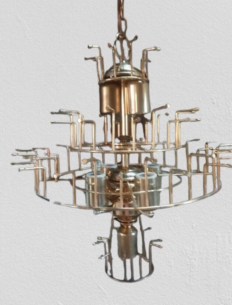 Murano crystal chandelier attributed to Paolo Venini, 1970s.