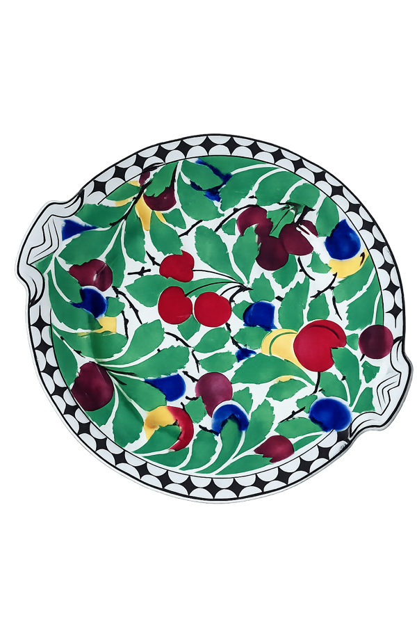 Plat de service Villeroy & Boch Mettlach – décor fruits – années 1920/30