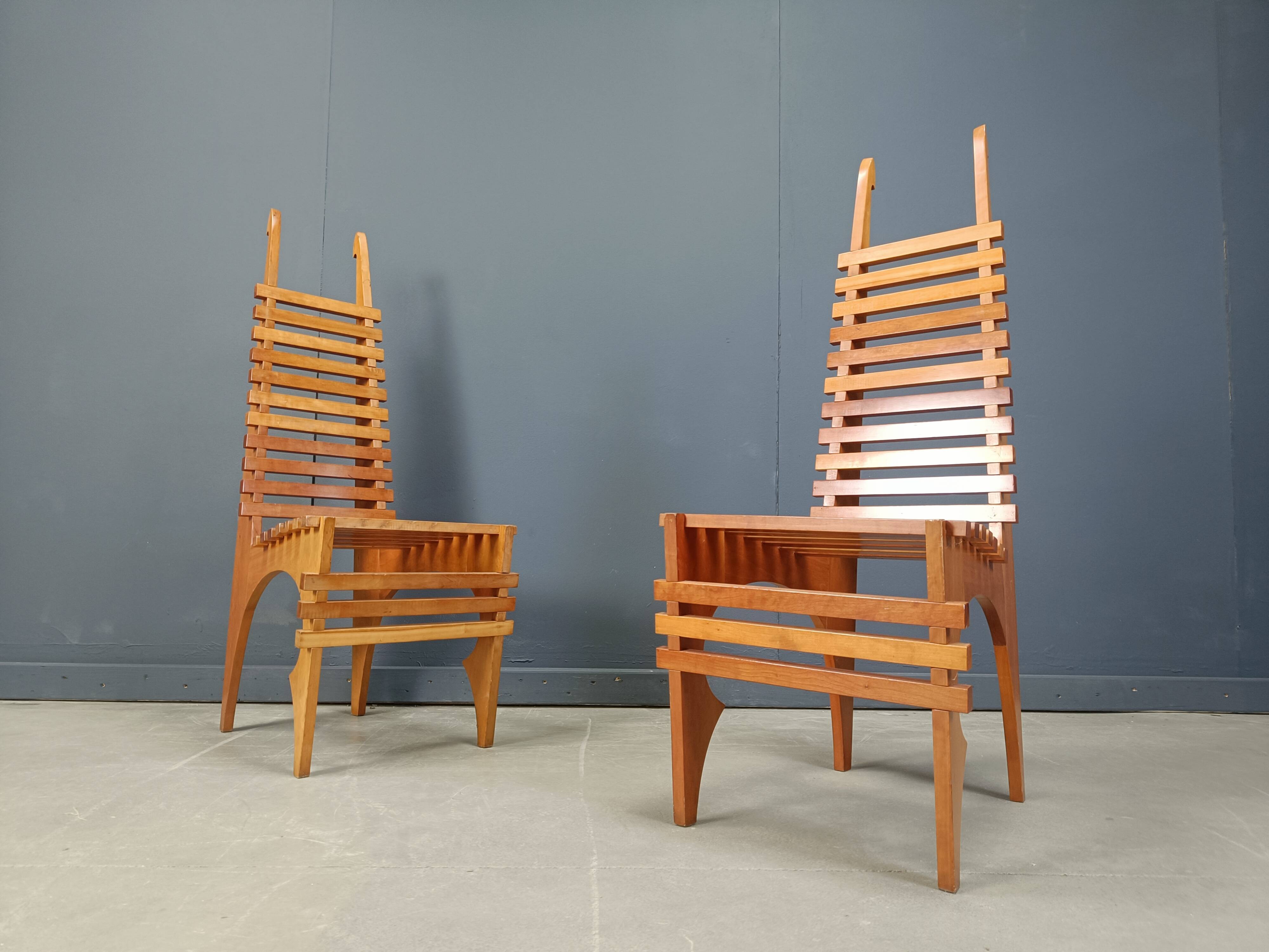 Postmodern 'Calcar' dining chairs by Benoit Lange, 1990s