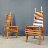 Chaises de salle à manger postmodernes « Calcar » de Benoit Lange, années 1990