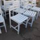 16 chaises en bois peinte lamelles jardin