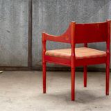 Fauteuil suédois teinté rouge, Nässjö 1960 Suède