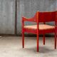 Fauteuil suédois teinté rouge, Nässjö 1960 Suède