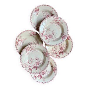 6 assiettes creuses gien