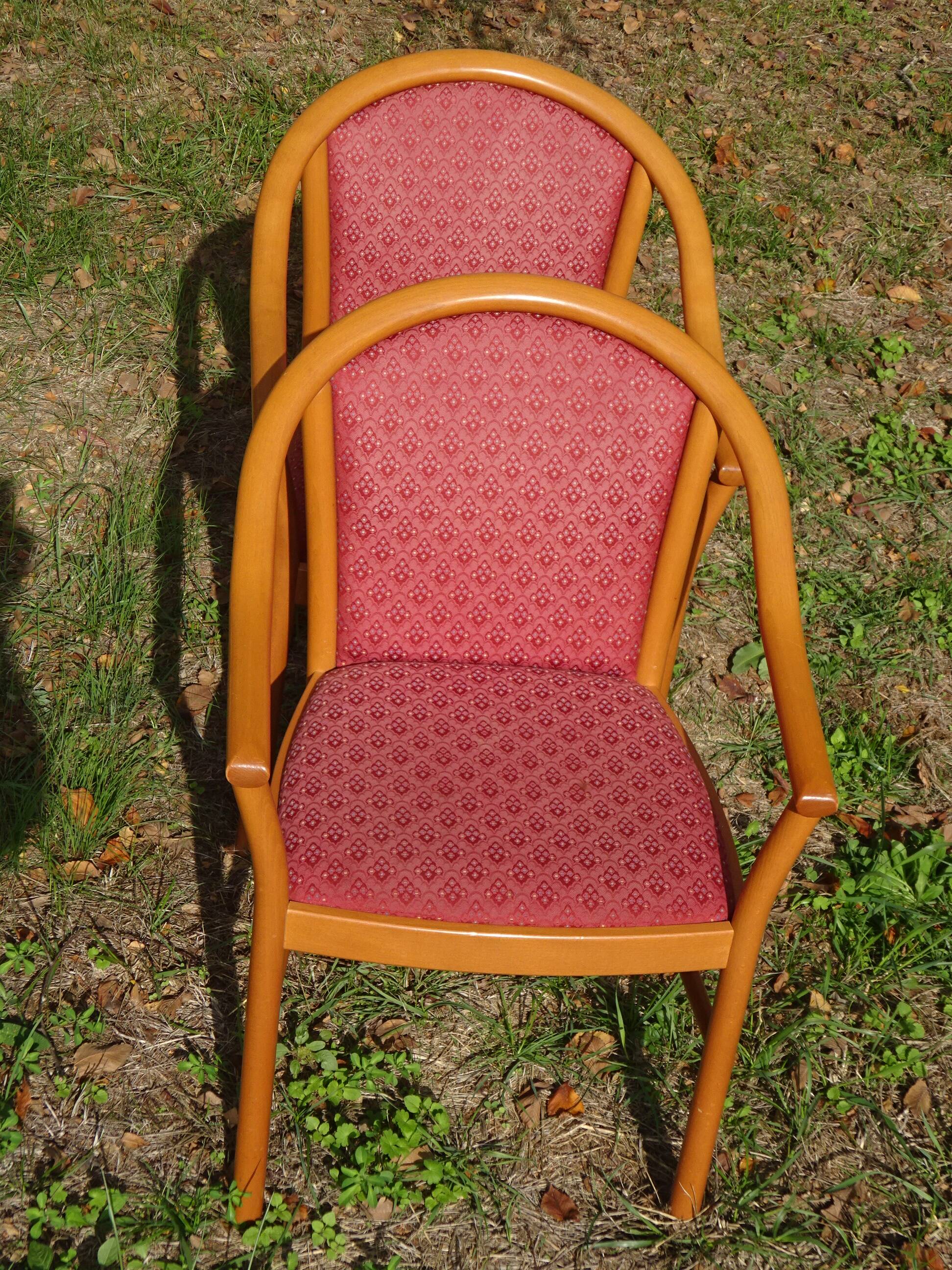 Beech and fabric chair
