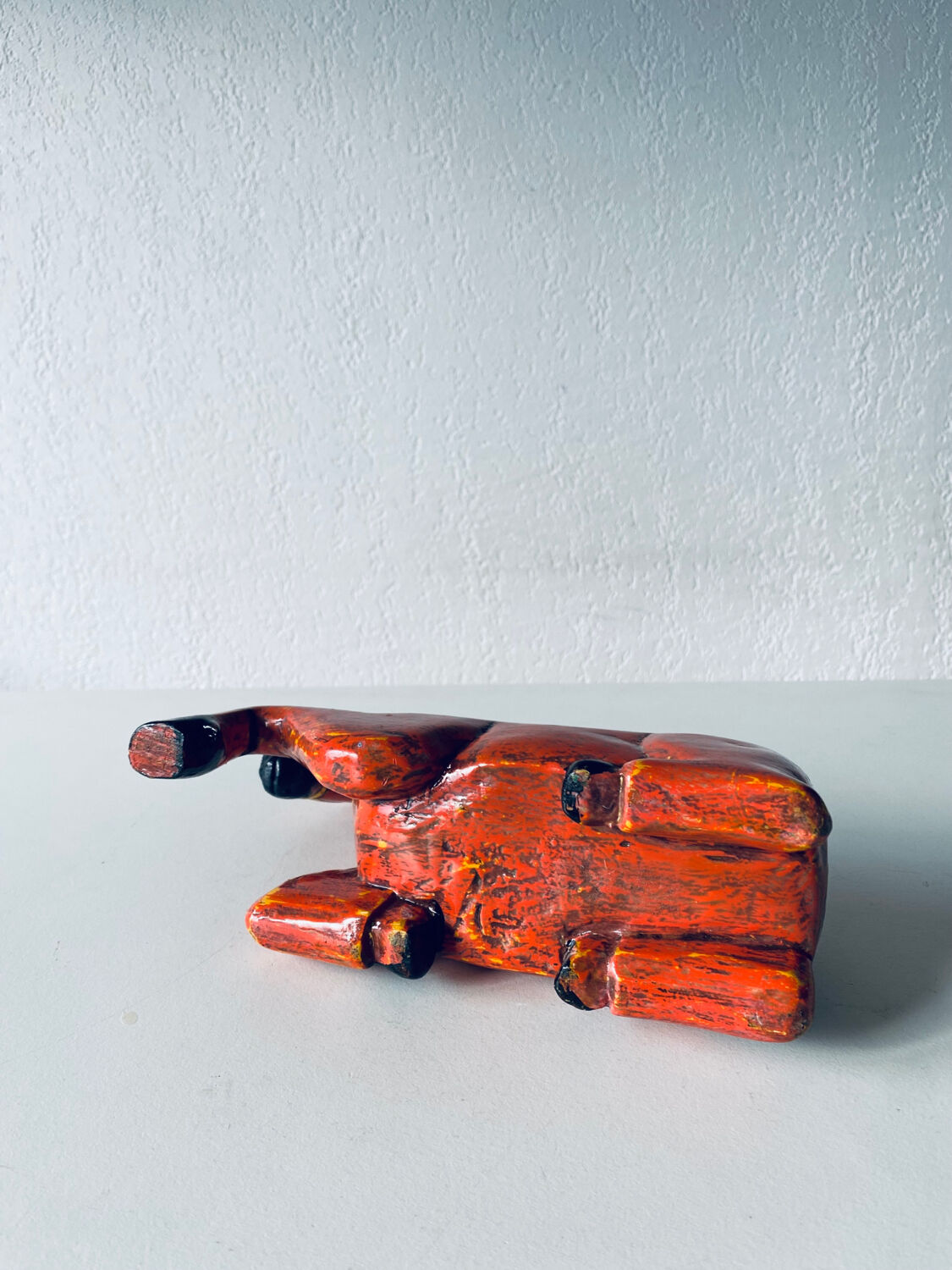 Hand painted carved wooden horse