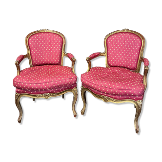 Duo of convertible armchairs