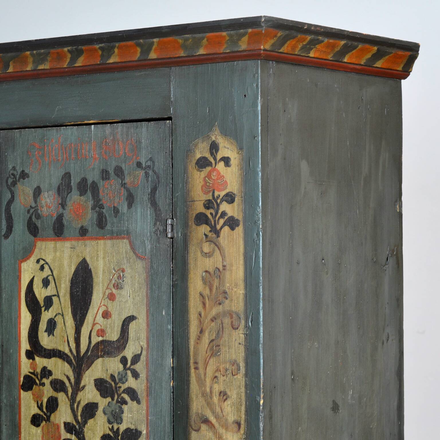German folk art bridal armoire, 1809