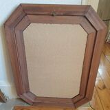 Large beveled mirror in cherry wood frame