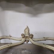 Console + grand miroir de style Louis XV en bois laqué et doré