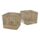 Pair of square glass candle holders