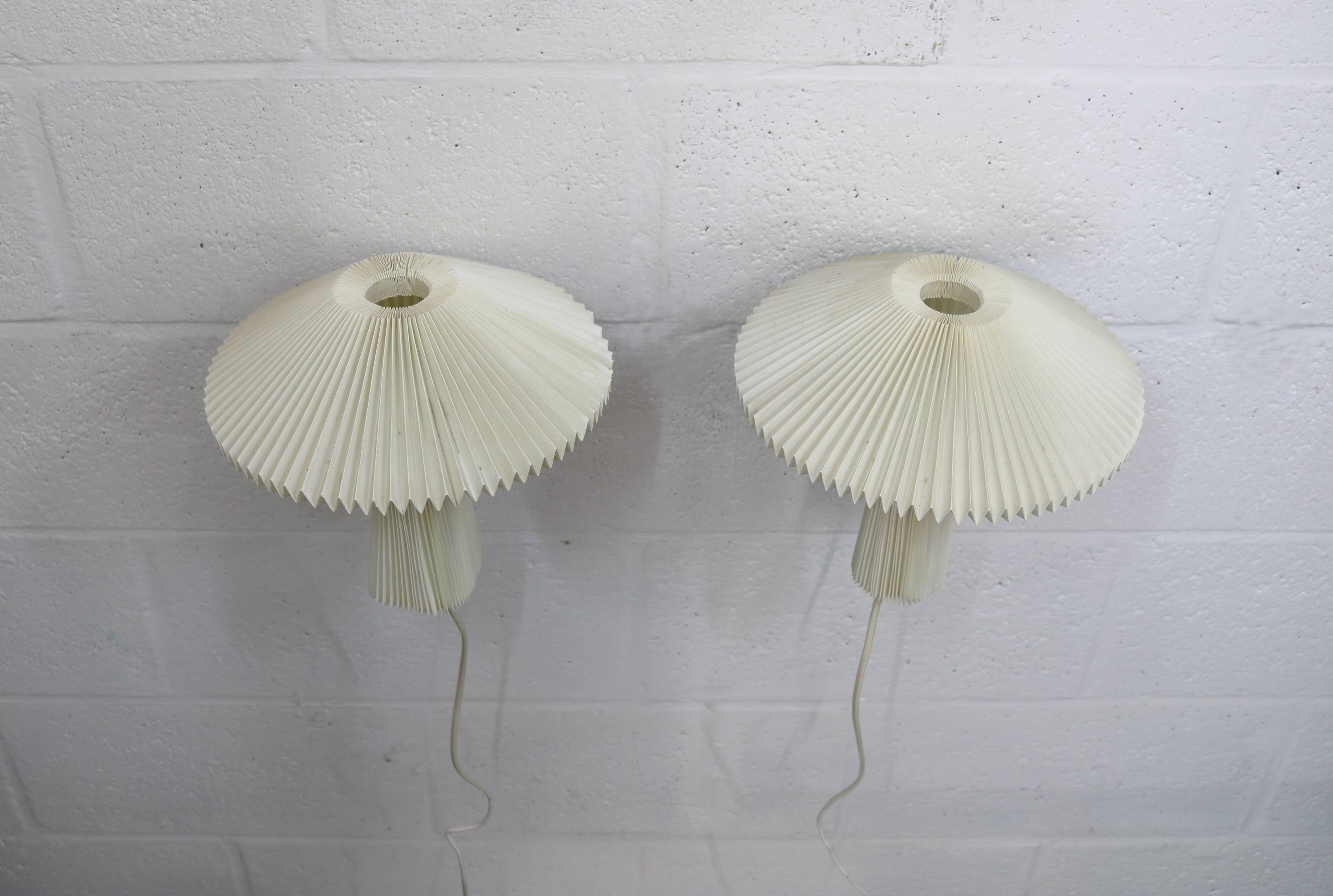 Pair original Le Klint 204 “Mushroom” lamps, designed by Vilhelm Wohlert