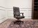 Chaise de bureau Chesterfield anglaise en cuir bordeaux