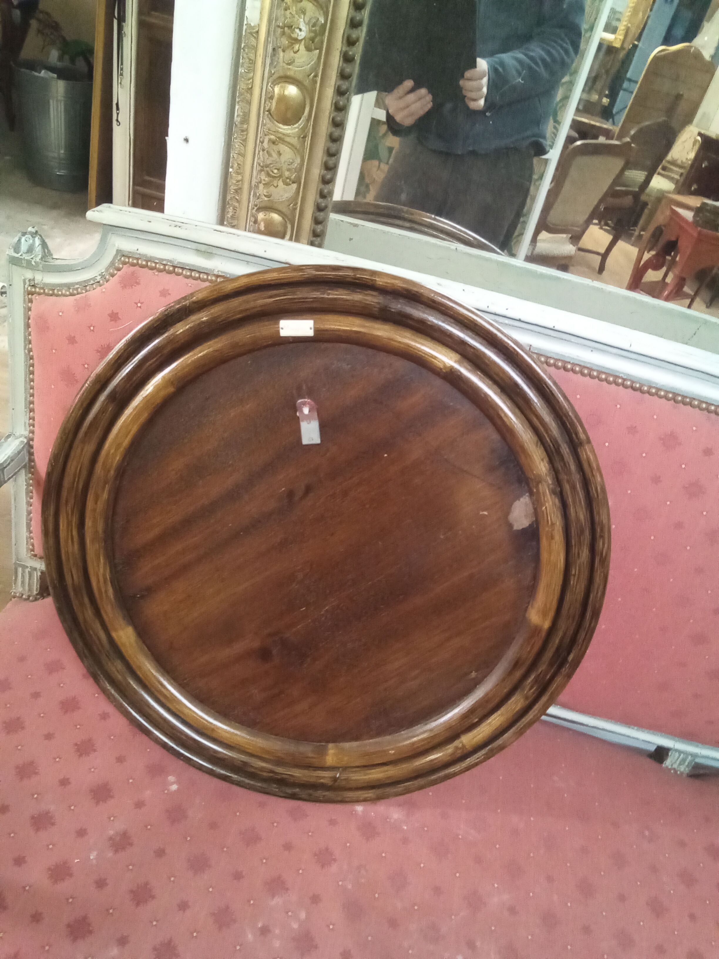 Rattan round mirror 65cm