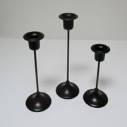 Trois bougeoirs métal laqué noir scandinaves