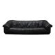 Black leather sofa, Italian design, 1960s, production: Italy