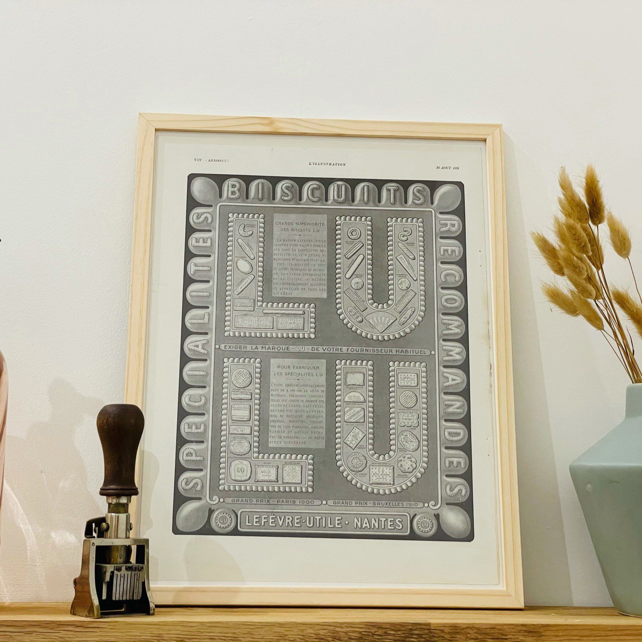 Illustration Biscuit LU Lefévre - Nantes - Vintage of 1930 - 30x40cm