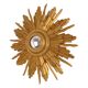 Vintage Wooden Sunburst Convex Mirror, Gold, 46cm