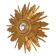 Vintage Wooden Sunburst Convex Mirror, Gold, 46cm