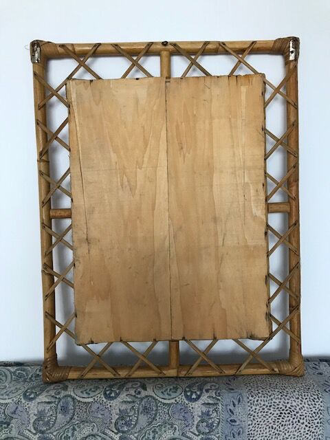 Vintage rattan mirror  51x66cm