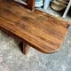Banc en bois foncé Aranjou années 1980