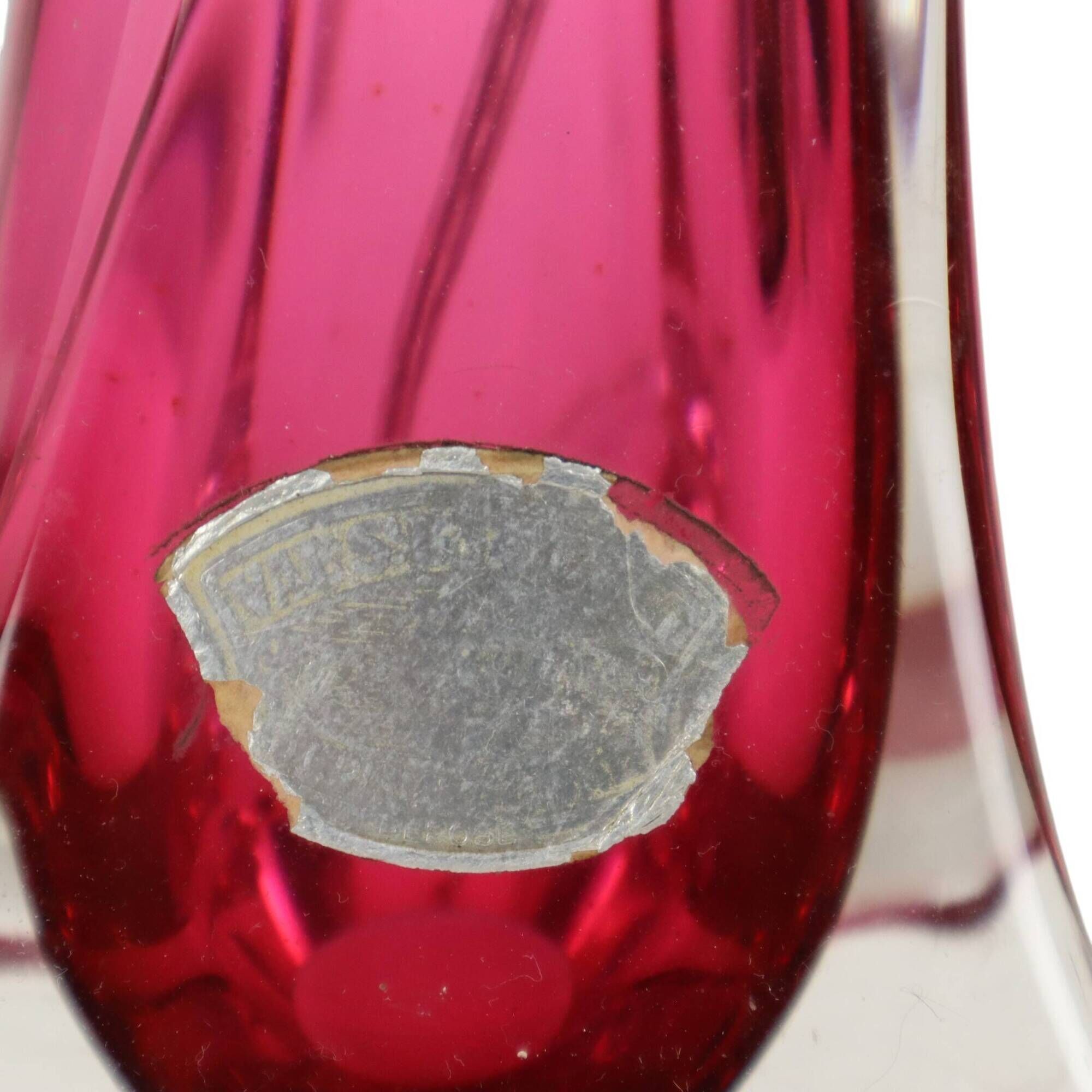 Purple and Pink Crystal Table Lamp – Val Saint Lambert – Sixties