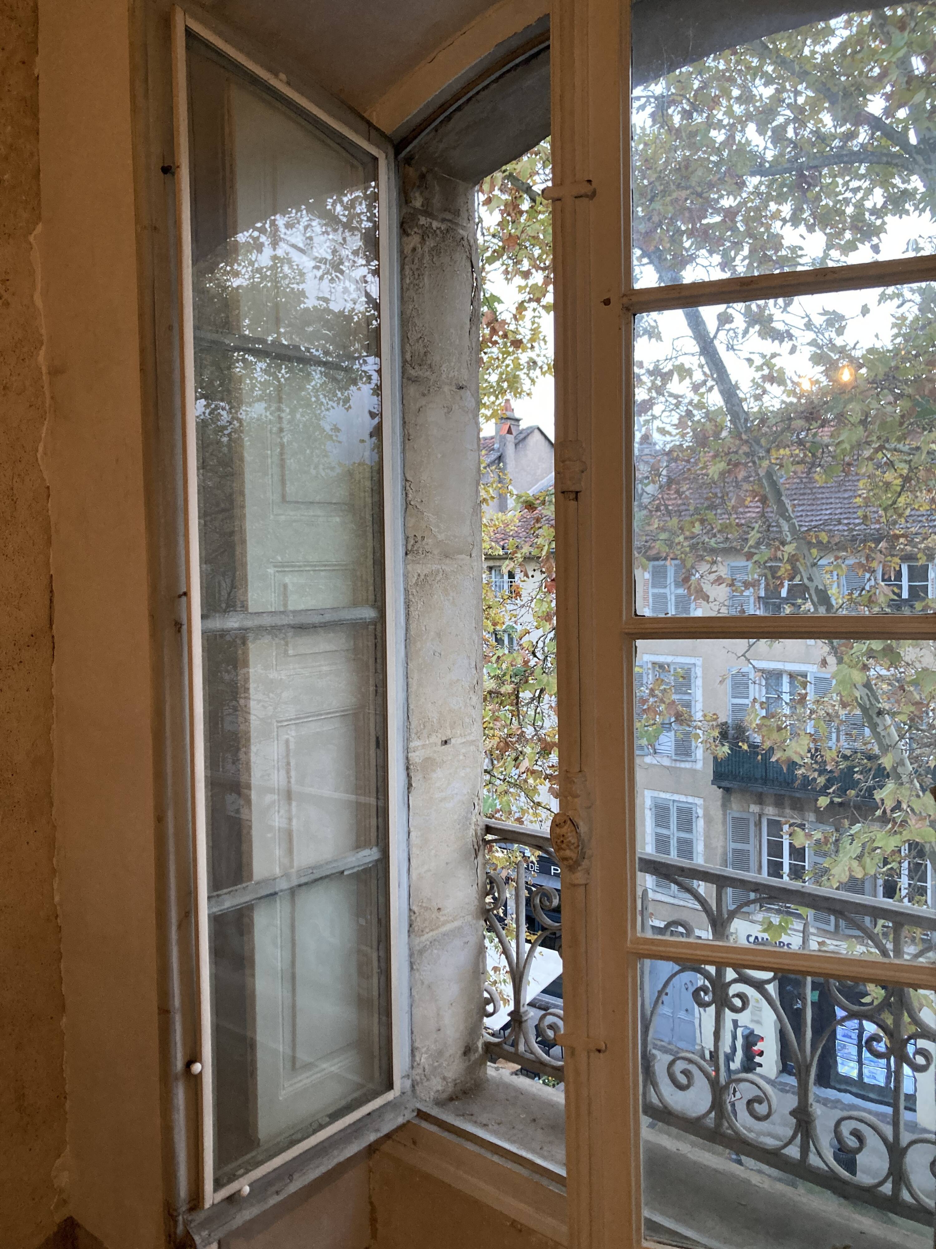 Window with interior shutters