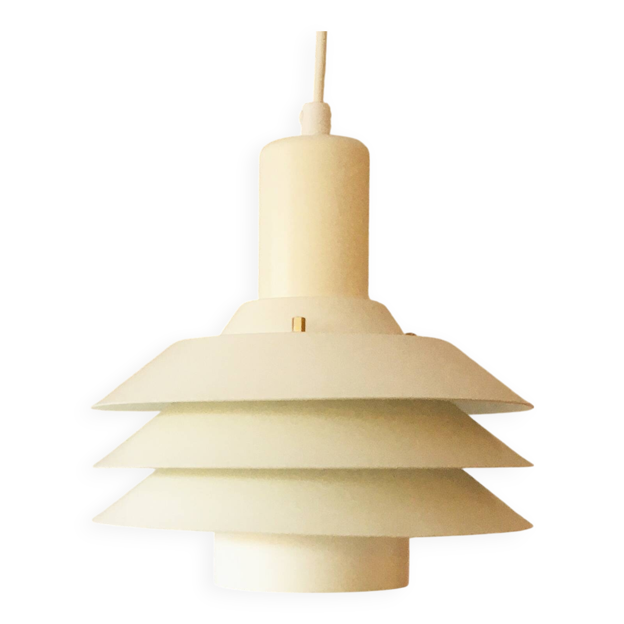 Danish white metal pendant light, 1960