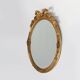 Large Antique Oval Gilt Mirror in Wood and Plaster, Belgium, 1900s