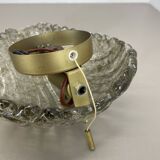 Vintage Murano gold Ice Glass Metal Wall Light by Kaiser Leuchten, Germany 1970s