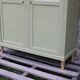 Renovated antique display cabinet – Lizard Green (Pure & Paint)