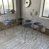 Set of 5 “silver moon” high stools Pascal Mourgue