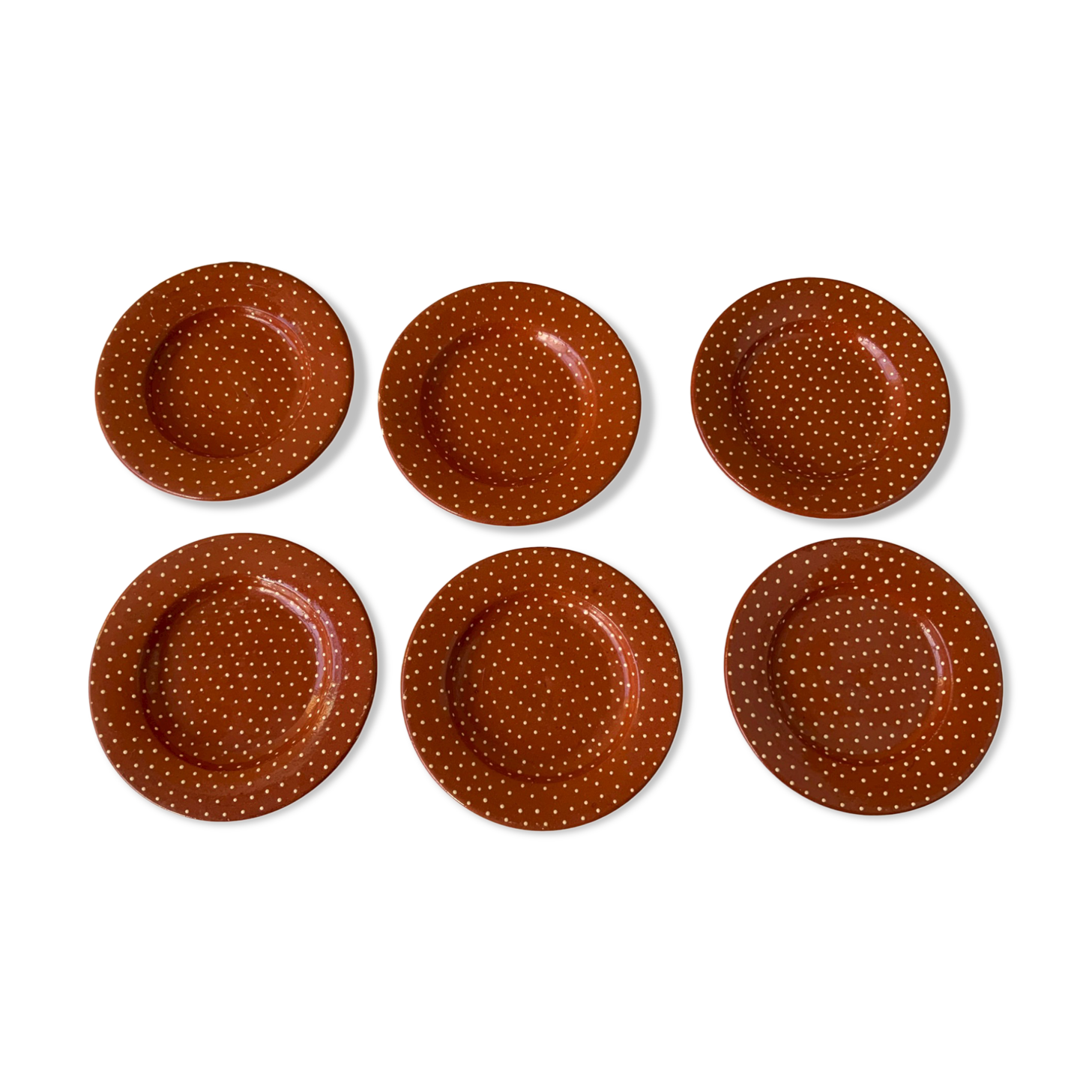 Selency x Monoprix Croisé Laroche artisanal polka dot plates