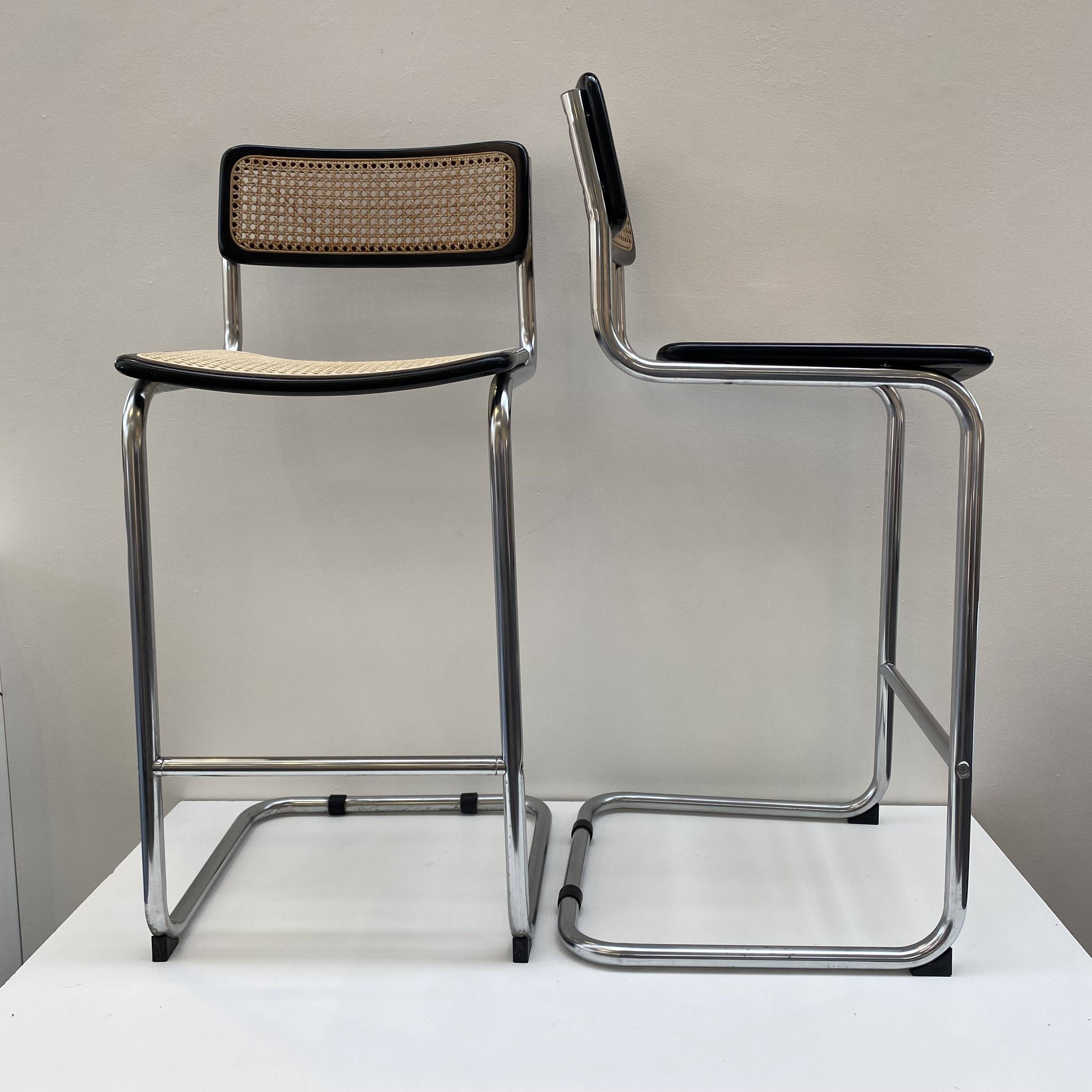 Pair of Marcel Breuer high bar chairs