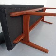 Large teak bench by Aksel Bender Madsen & Ejnar Larsen for Næstved Møbler, Denmark, 1950s.