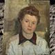 Portrait à l'huile d'une jeune femme par Gustave Balenghien