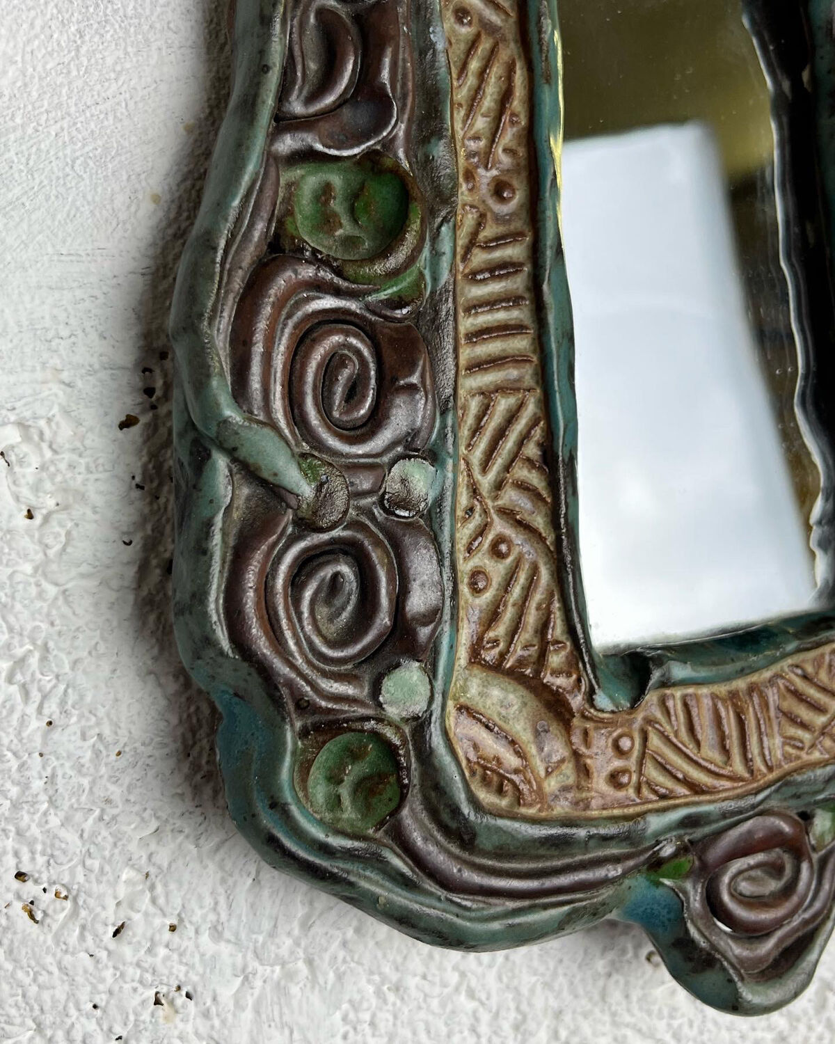 Anonymous ceramic mirror, 20x12 cm