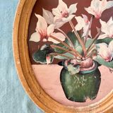 Oil on wood - medallion frame