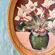 Oil on wood - medallion frame