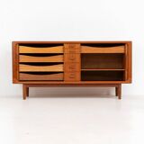 Buffet à portes tambour par Svend Dyrlund (Danemark, années 1960).